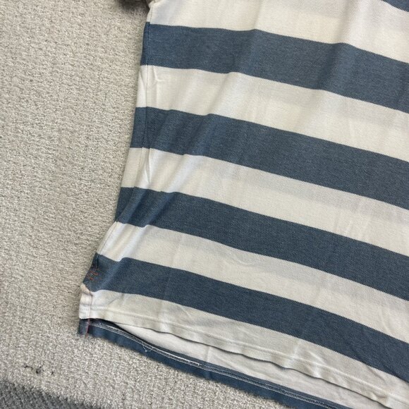 Helly Hansen Ocean Race Polo Shirt Men Sz L Blue White Striped Nautical Sailing - Picture 6 of 16